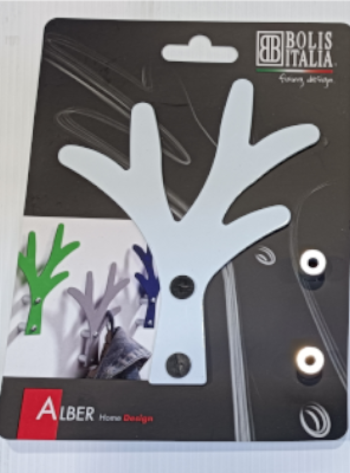 APPENDIABITI / ATTACCAPANNI ALBERO ACCIAIO VERNICIATO BIANCO