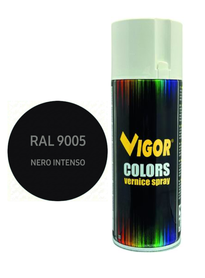 VERNICE SPRAY VIGOR 400 ml RAL 9005 NERO INTENSO