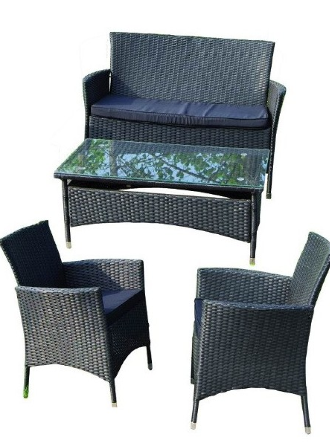 SET ARREDO GIARDINO ISEO 4 PEZZI ANTRACITE
