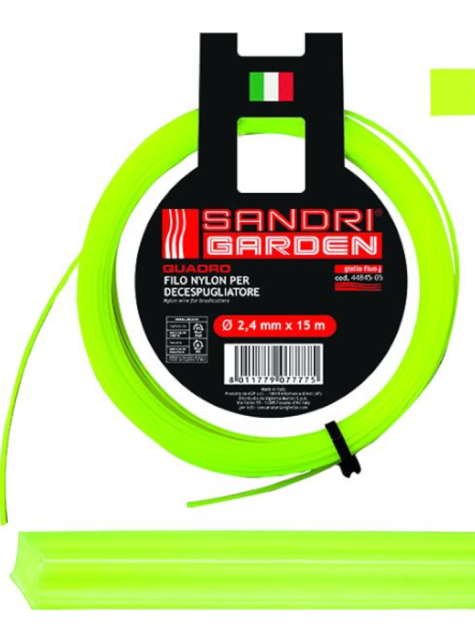 FILO P/DECESPUGLIATORI SANDRIGARDEN QUADRO D. 2,4 mm x 15 mt