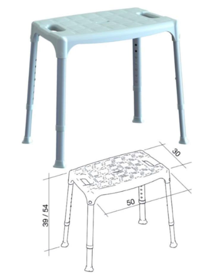 SGABELLO DA DOCCIA RETTANGOLARE