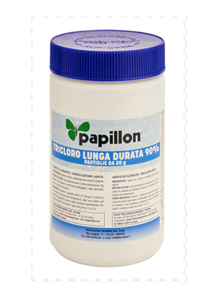TRICLORO LUNGA DURATA 90% PAPILLON PASTIGLIE DA 20 GR CONFEZIONE 1 KG