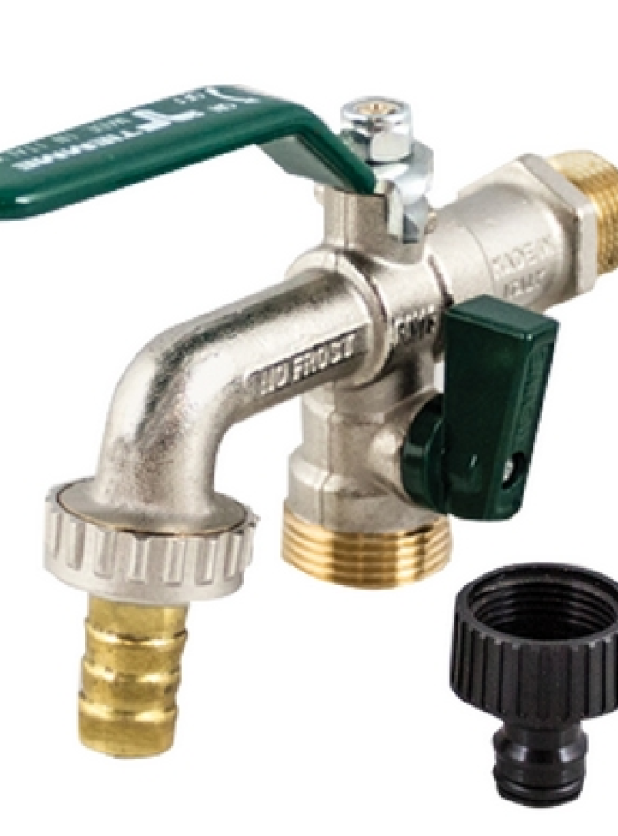 RUBINETTO COMBINATO CON PORTAGOMMA ANTIGELO