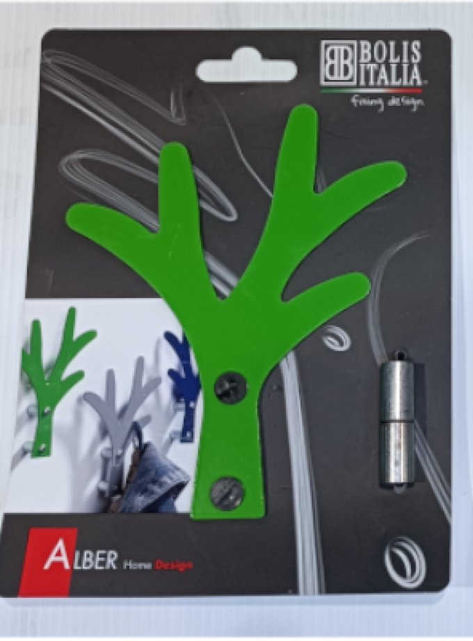 APPENDIABITI / ATTACCAPANNI ALBERO ACCIAIO VERNICIATO VERDE