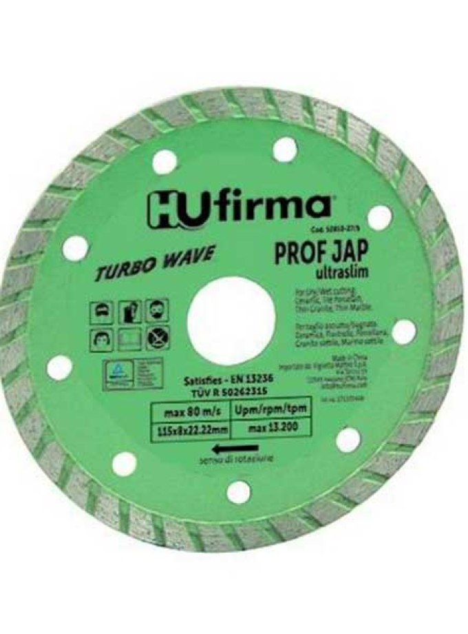 DISCHI DIAMANTATI TURBO HU-FIRMA VERDE SLIM D.115 MM