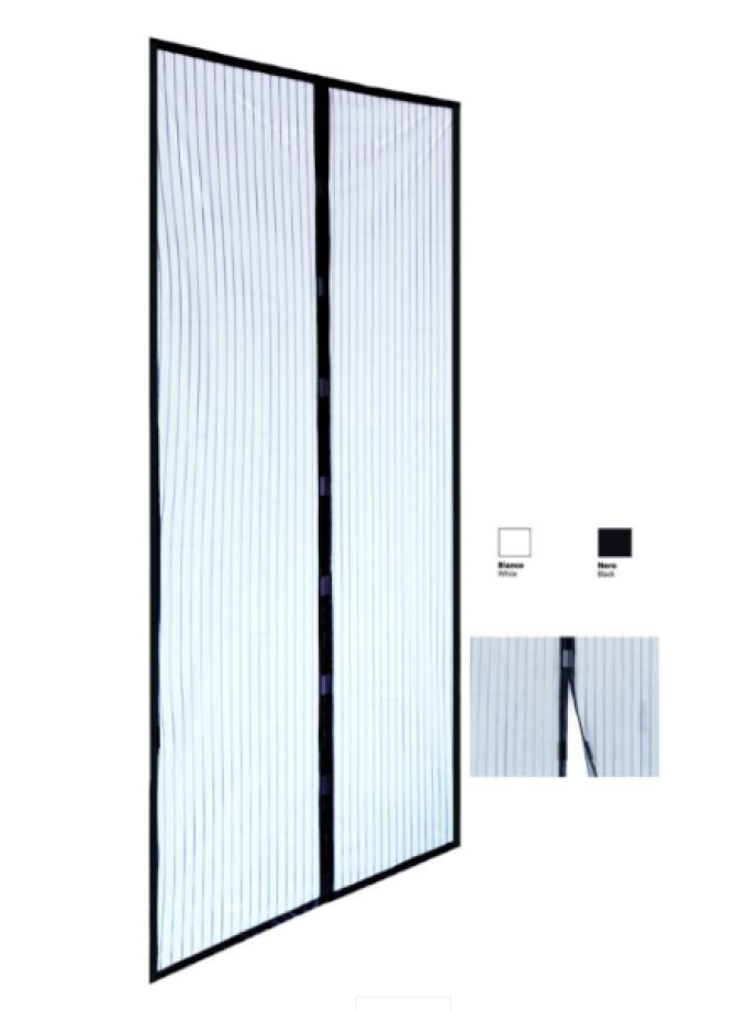 ZANZARIERA A STRISCE MAGNETICHE NERA 100X220 CM