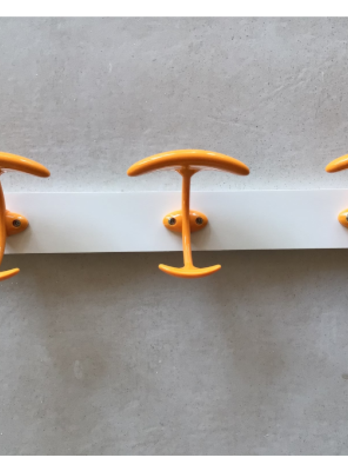 APPENDIABITI / ATTACCAPANNI DA PARETE 3 POSTI GIALLO MELONE