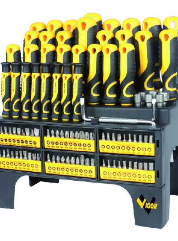 SERIE CACCIAVITI E INSERTI VIGOR 100 PEZZI