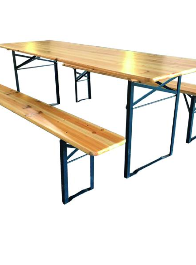 TAVOLI LEGNO BIRRERIA MAXI E DUE PANCHINE 220X70 CM