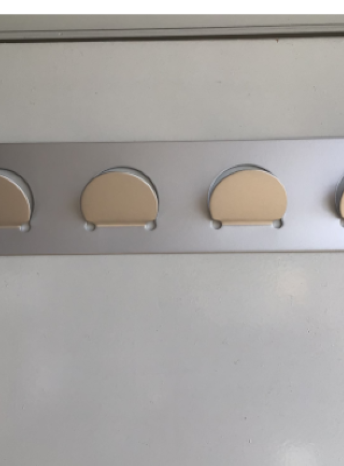 APPENDIABITI / ATTACCAPANNI DA PORTA 3 POSTI ARGENTO