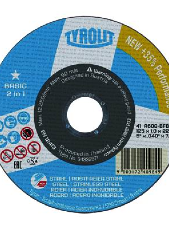 MOLE ABRASIVE TYROLIT 1 STELLA 115x1x22 mm