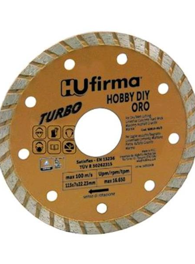 DISCHI DIAMANTATI TURBO HU-FIRMA HOBBI-D ORO D.230 MM
