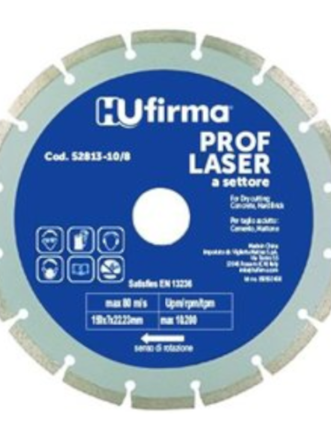 DISCHI DIAMANTATI A SETTORI HUFIRMA LASER D.150 MM