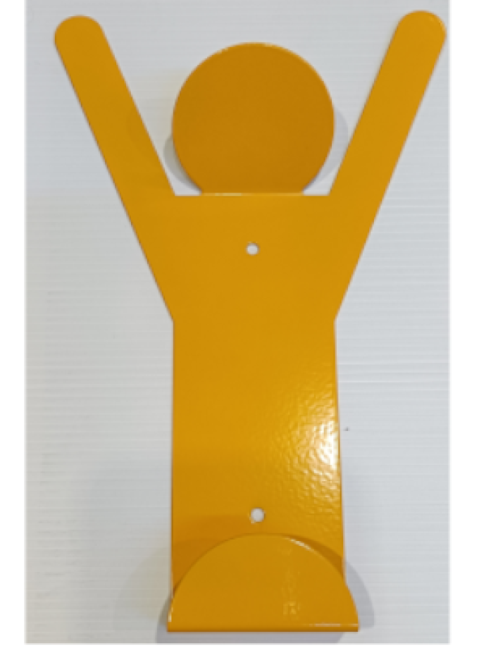 APPENDIABITI / ATTACCAPANNI ACCIAIO 2 POSTI GIALLO