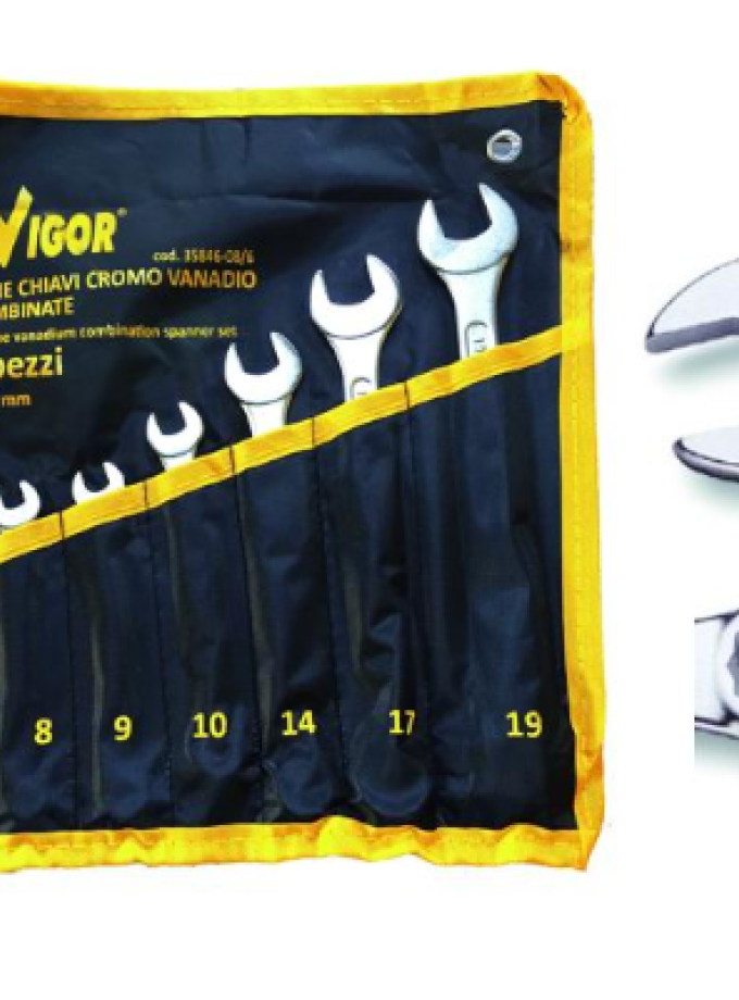 SERIE CHIAVI COMBINATE VIGOR 8 PEZZI 6-19 MM