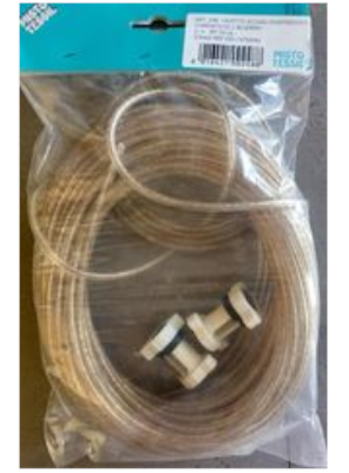 CAVETTO ACCIAIO PLASTICATO D.4 MT 10 + 2 BLOCKFIX
