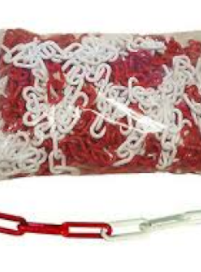 CATENA PLASTICA BICOLORE BIANCO/ROSSO VIGOR 6x20x30 MM