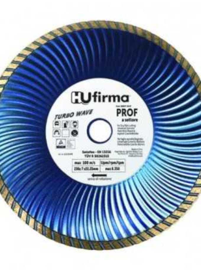 DISCHI DIAMANTATI TURBO WAVE HU-FIRMA BLU FLANG D.230 MM