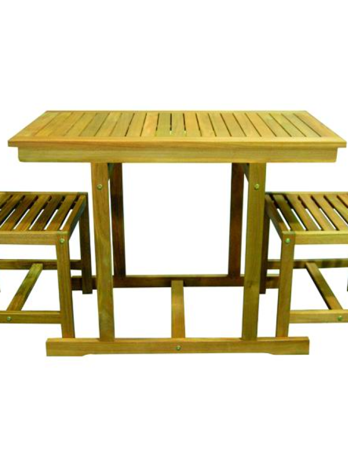SET VIGOR ARREDO LEGNO PRIAMO NATURAL 3 PEZZI