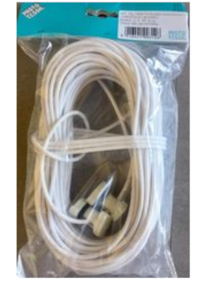 CAVETTO ACCIAIO PLASTIFICATO BIANCO D.4 MT 20 + 2 BLOCKFIX