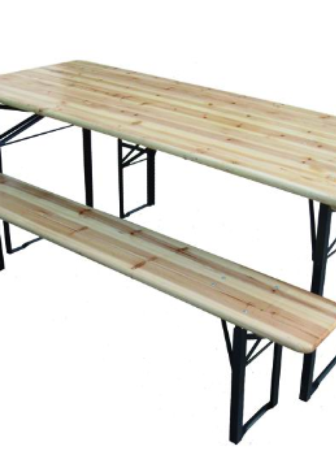 TAVOLI LEGNO BIRRERIA VIGOR MEDIUM E DUE PANCHINE 180X70 CM