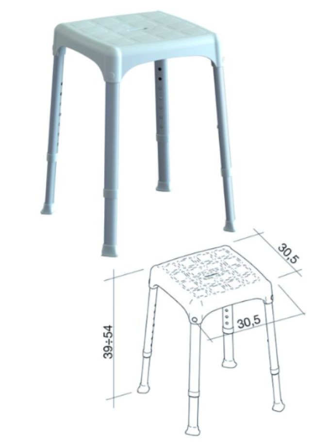 SGABELLO DA BAGNO QUADRO