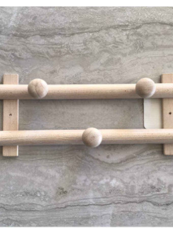 APPENDIABITI / ATTACCAPANNI "TRIS" FISSO LEGNO BIANCO 5 POSTI