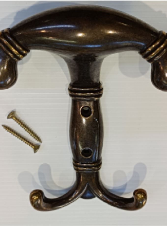 APPENDIABITI / ATTACCAPANNI BRONZATO 3 POSTI ANCORA
