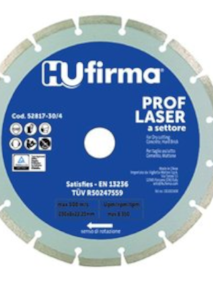DISCHI DIAMANTATI A SETTORI HU-FIRMA FLANGIA D. 230 MM
